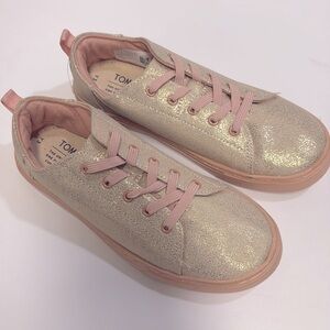 Toms Youth Lenny Elastic Rose Gold Iridescent Droplets size 3
